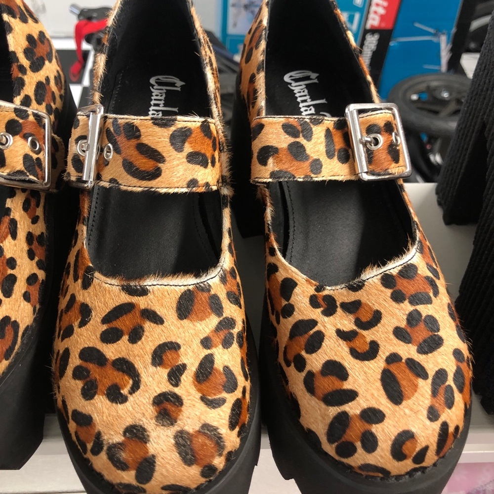 Dolls Kill Leopard Print Mary Jane Shoes